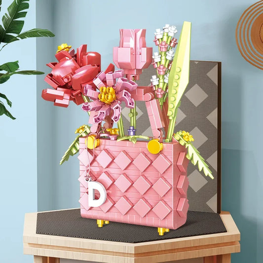 Pink Quilted Brick Bag